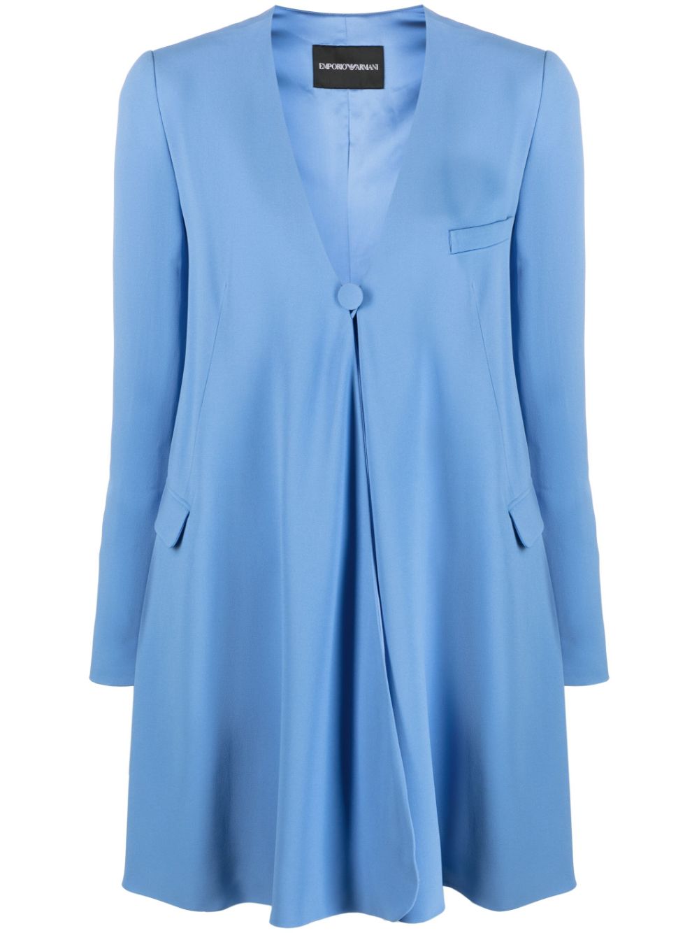 Single-breasted oversized blazer - Blue
