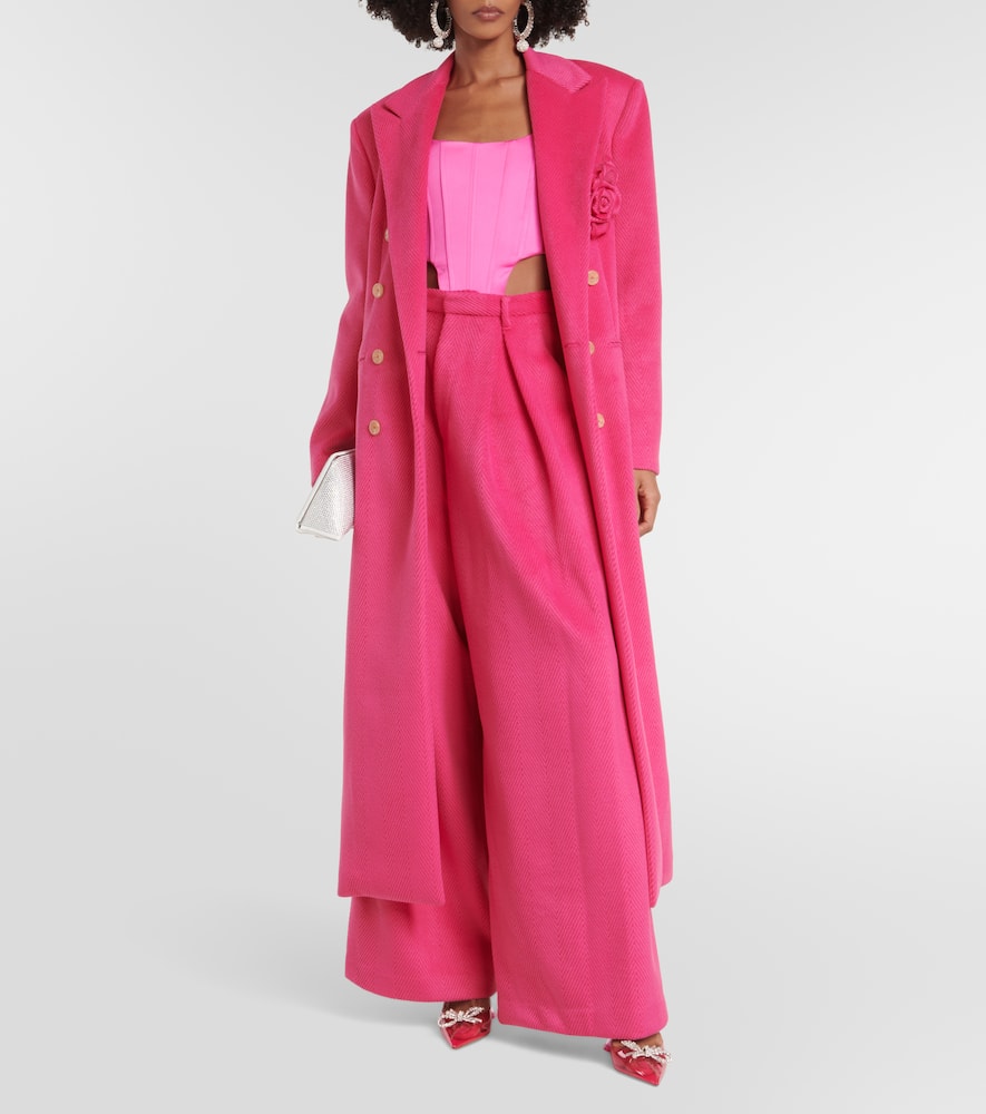 Giuseppe di Morabito Floral-appliqué double-breasted coat