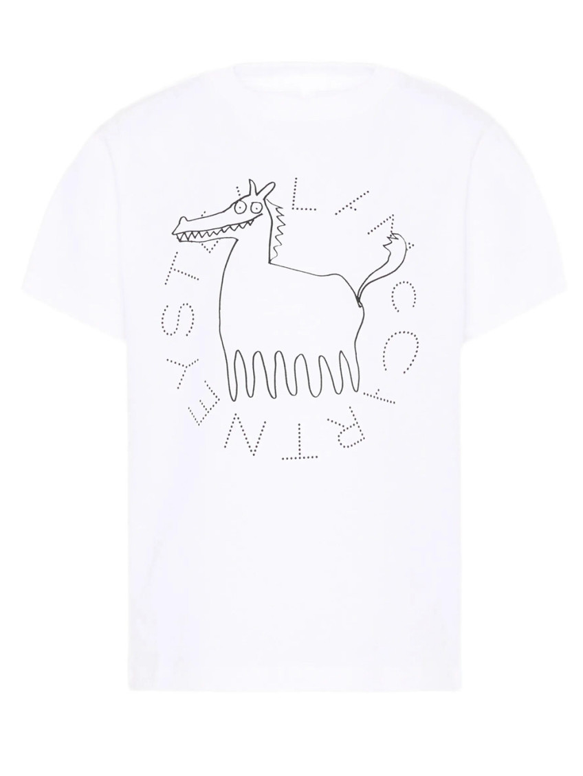 Boys White Graphic T-Shirt