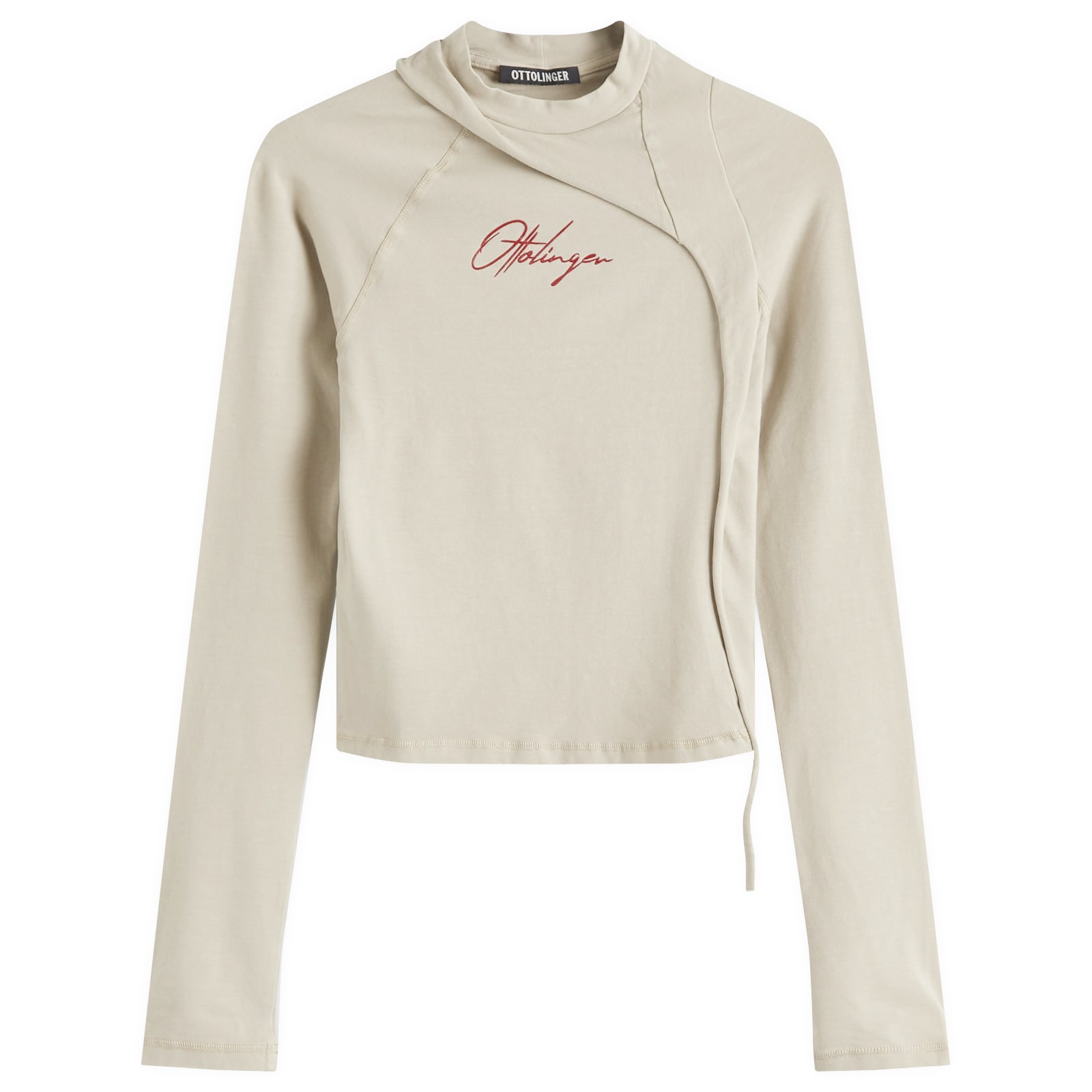 Women's Deconstructed Fitted Longsleeve in Sand Pebble, Size X-Large