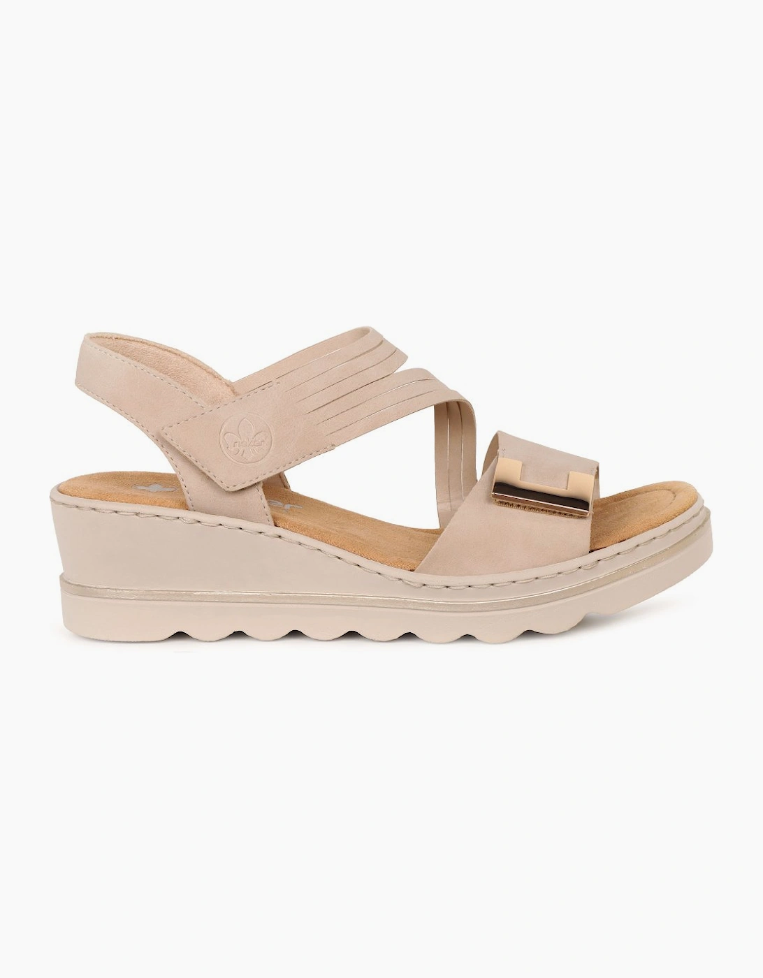 Rieker Women's Haiti Womens Wedge Heel Sandals - Tan
