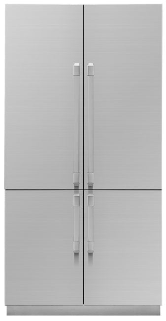 Contemporary 23.6 Cu. Ft. Built-In 4-Door French Door Refrigerator With SteelCool 42-Inch Wide in Custom Panel