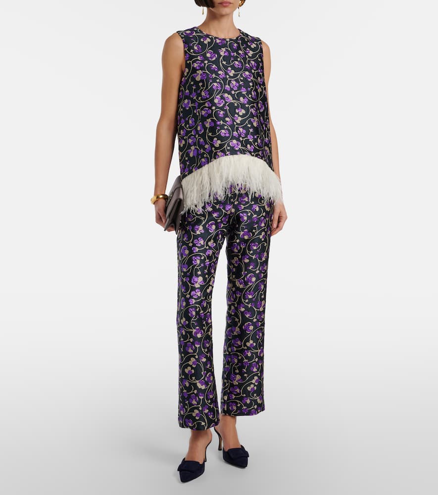 24/7 Honeysuckle jacquard straight pants