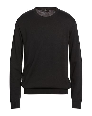 Montechiaro Man Sweater Black Size 46 Acrylic, Virgin Wool, Cotton