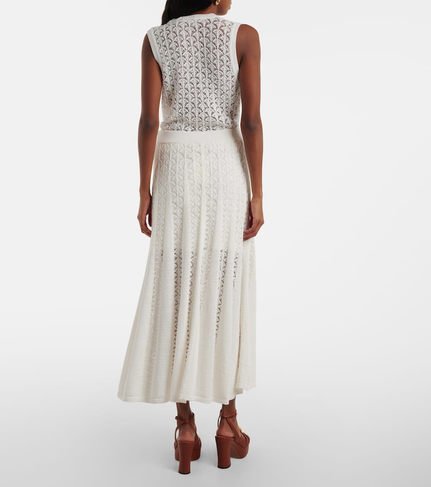 Zimmermann Wylie Flared Knit crochet cotton maxi skirt