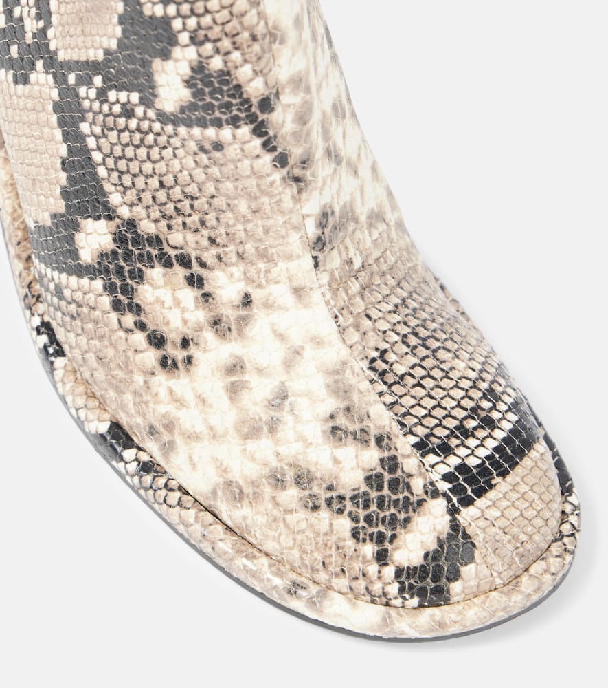 Souliers Martinez Teo snake-effect leather ankle boots