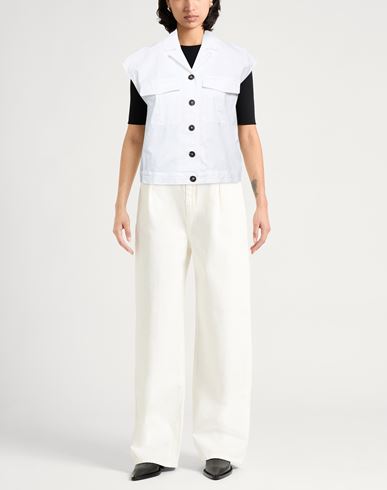 Woman Jacket White Size 6 Cotton, Lyocell, Elastane