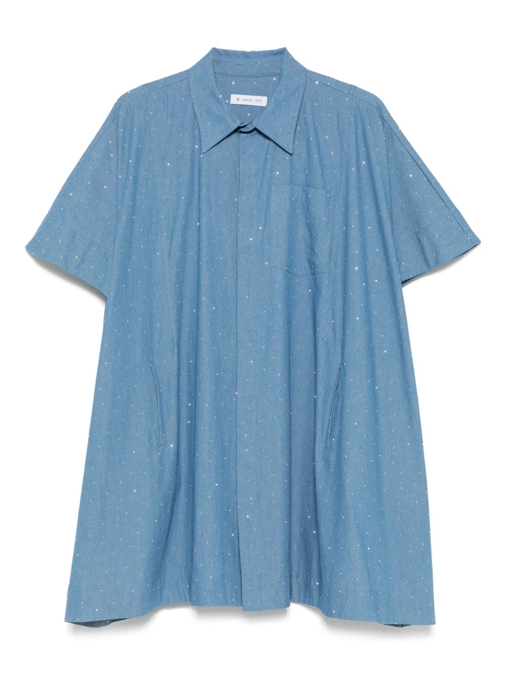 Manuel Ritz rhinestone-embellished shirt dress - Blue