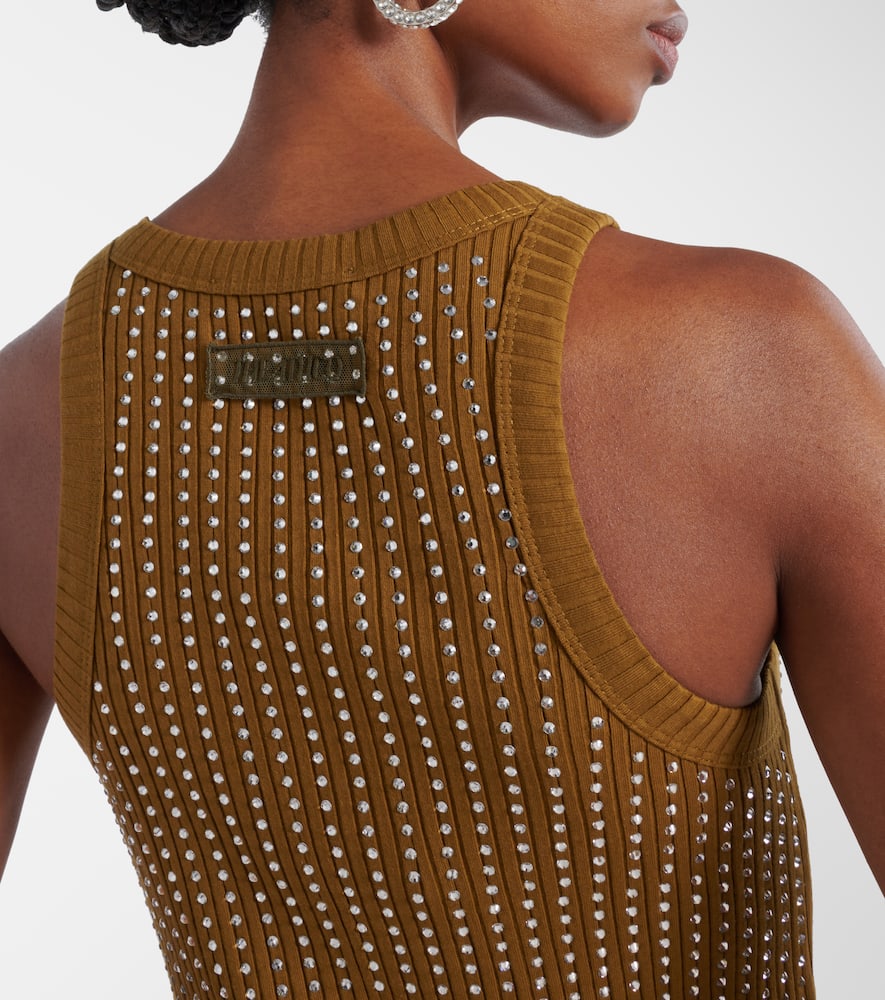 Embellished cotton jersey minidress