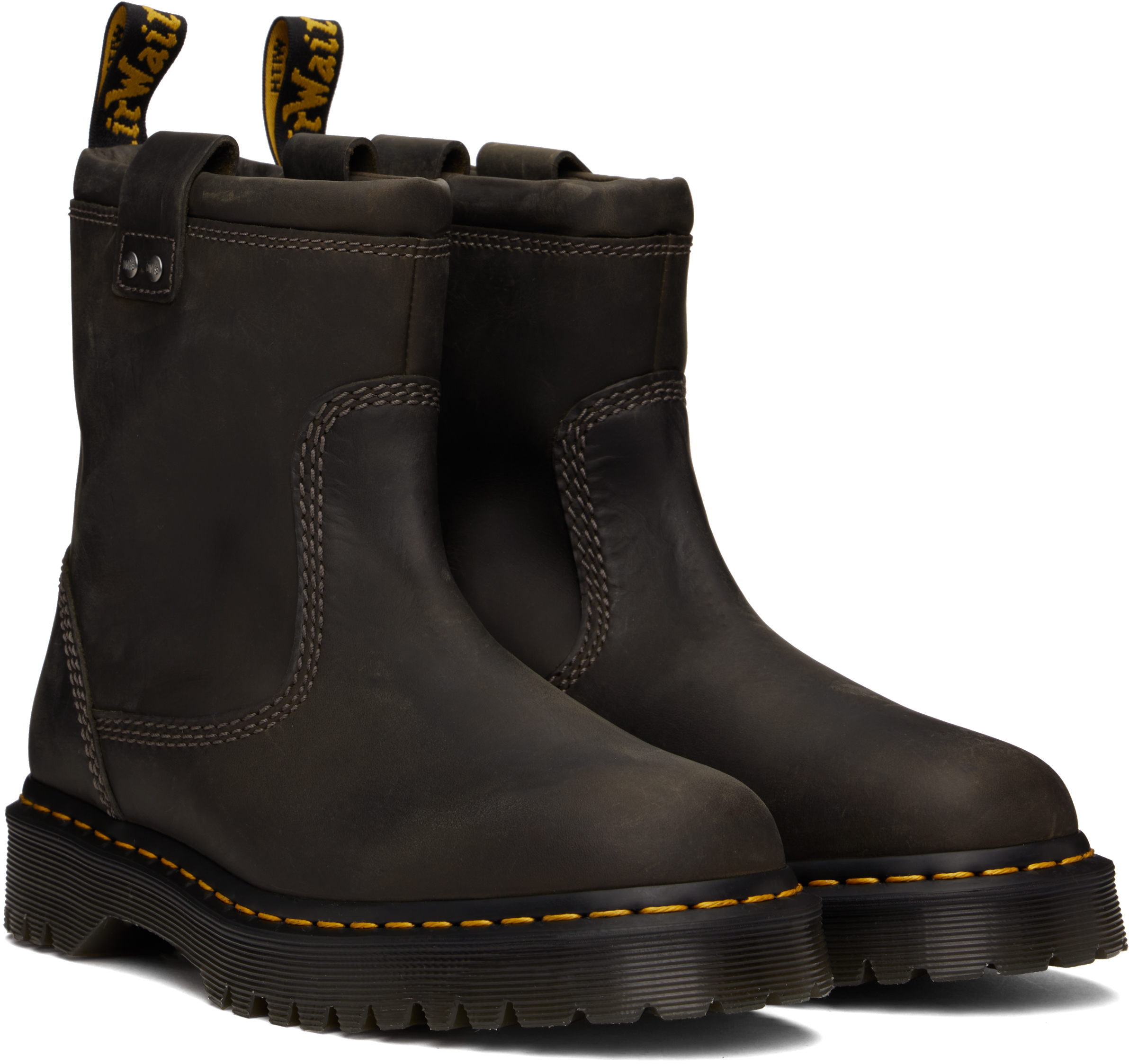 Dr. Martens Gray Anistone Lo Leather Boots
