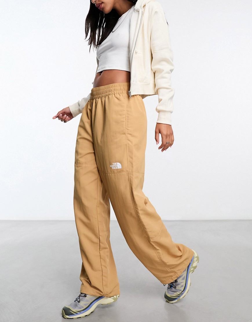 Easy nylon baggy pants in light brown-Neutral