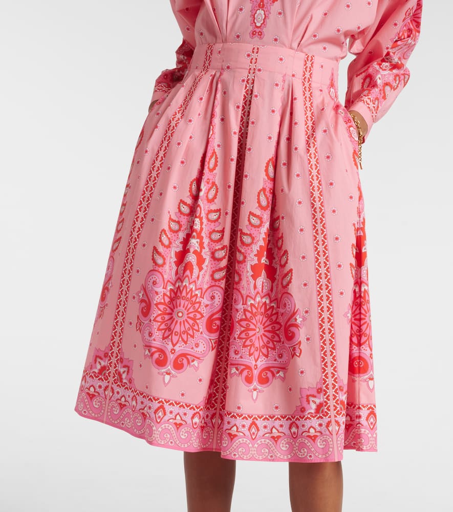 Printed cotton-blend midi dress