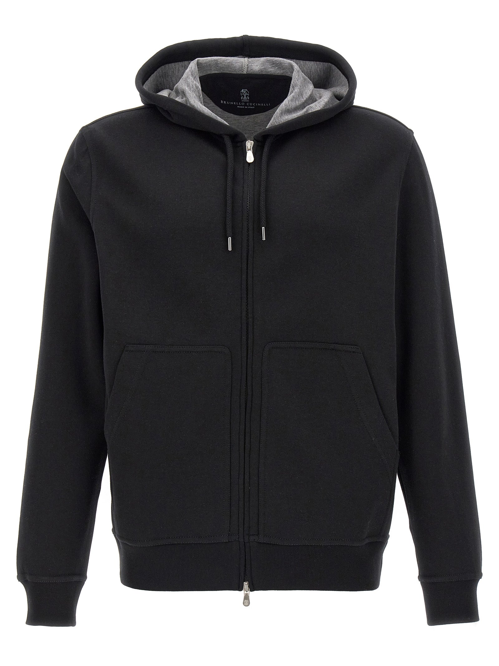 Cotton-Cashmere Blend Hoodie — Black
