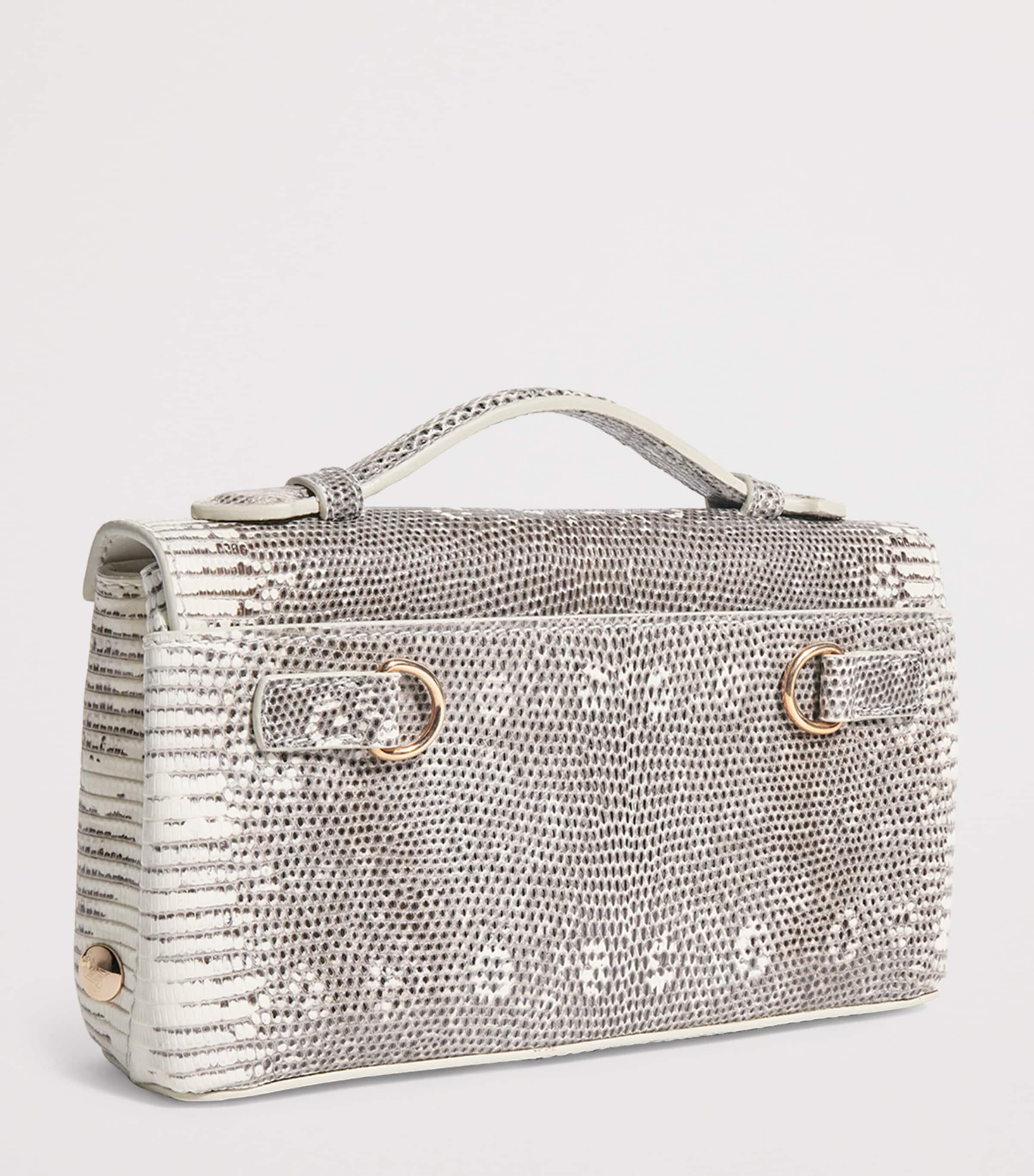 Analeena Lizard Skin Top-Handle Bag