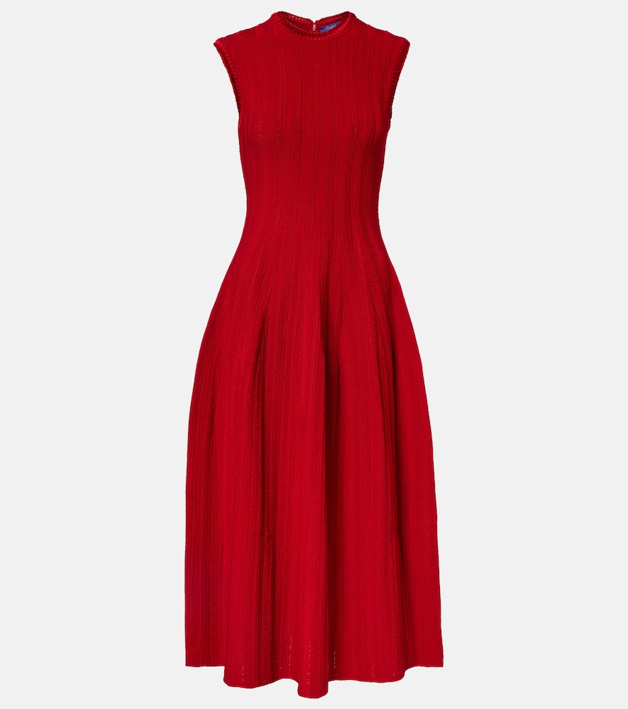 Silk-blend midi dress