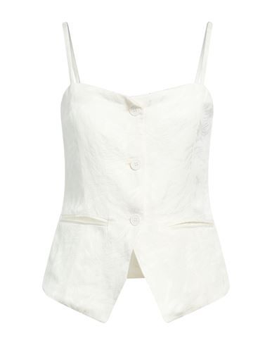 Woman Top White Size 4 Viscose, Linen