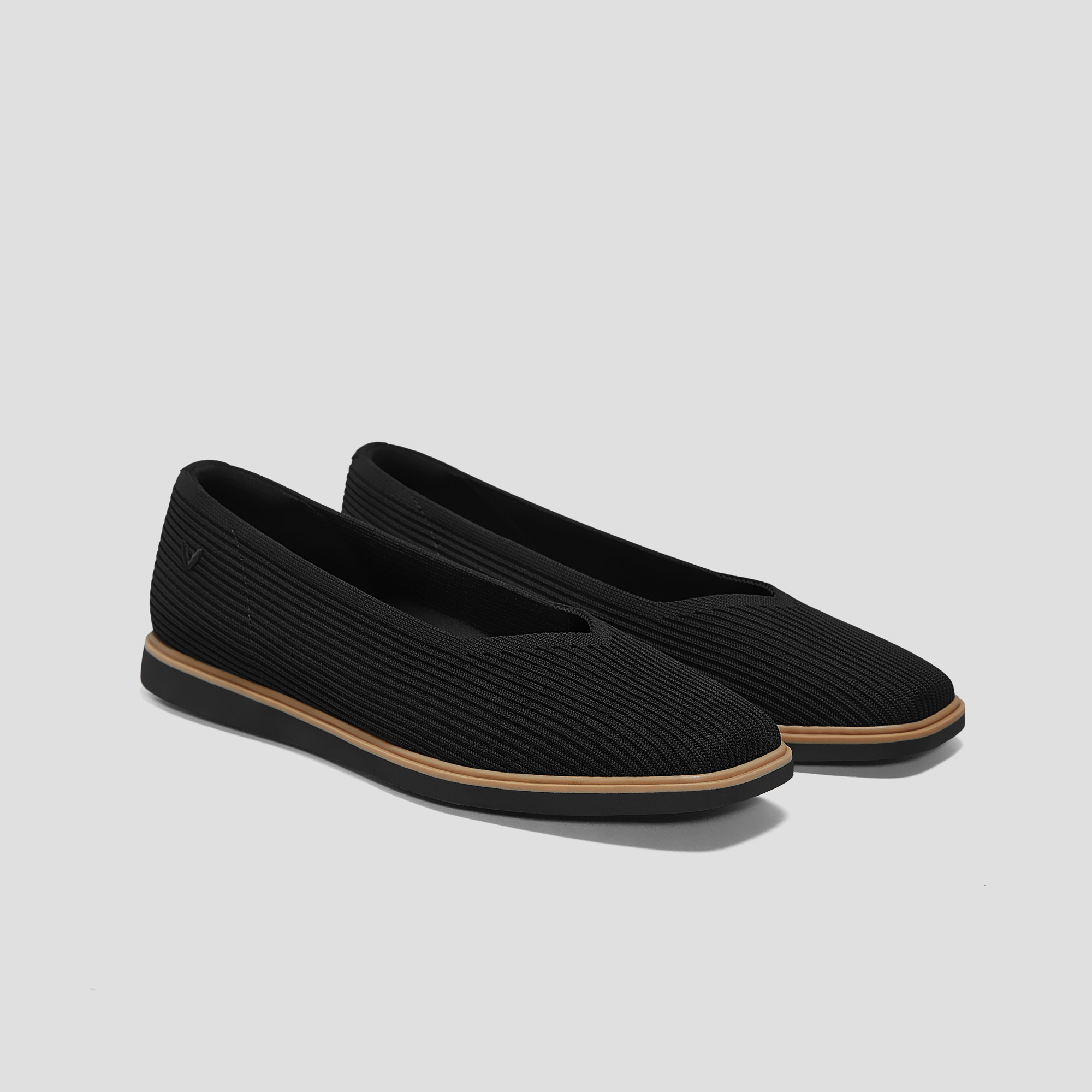 VIVAIA Square-Toe All-Day Standing Flats Mabel|BLACK