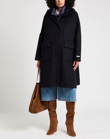 Paltò Woman Coat Midnight blue Size 6 Wool, Nylon