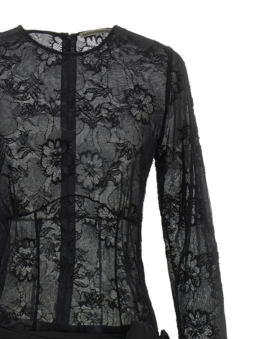 Lace Bustier Dresses Black