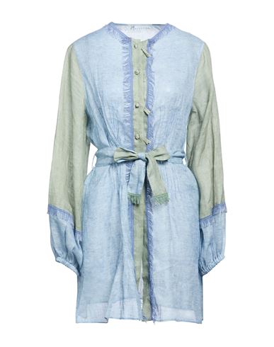 Woman Mini dress Light blue Size S Linen