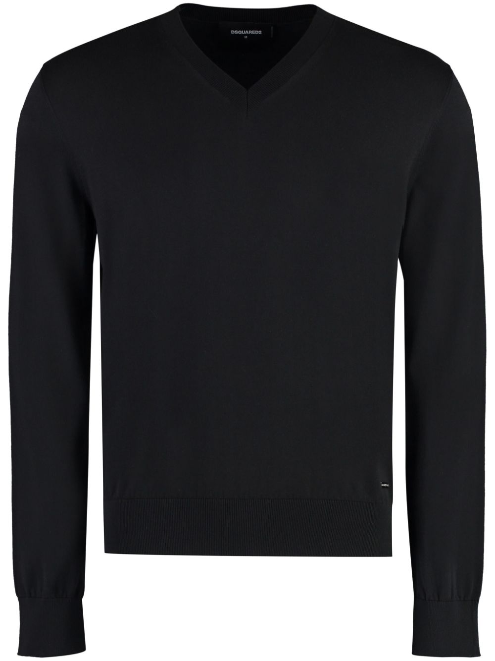 Cotton v-neck sweater - Black
