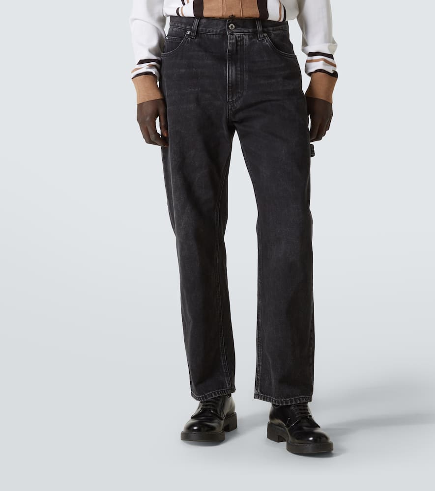 Mid-rise straight jeans