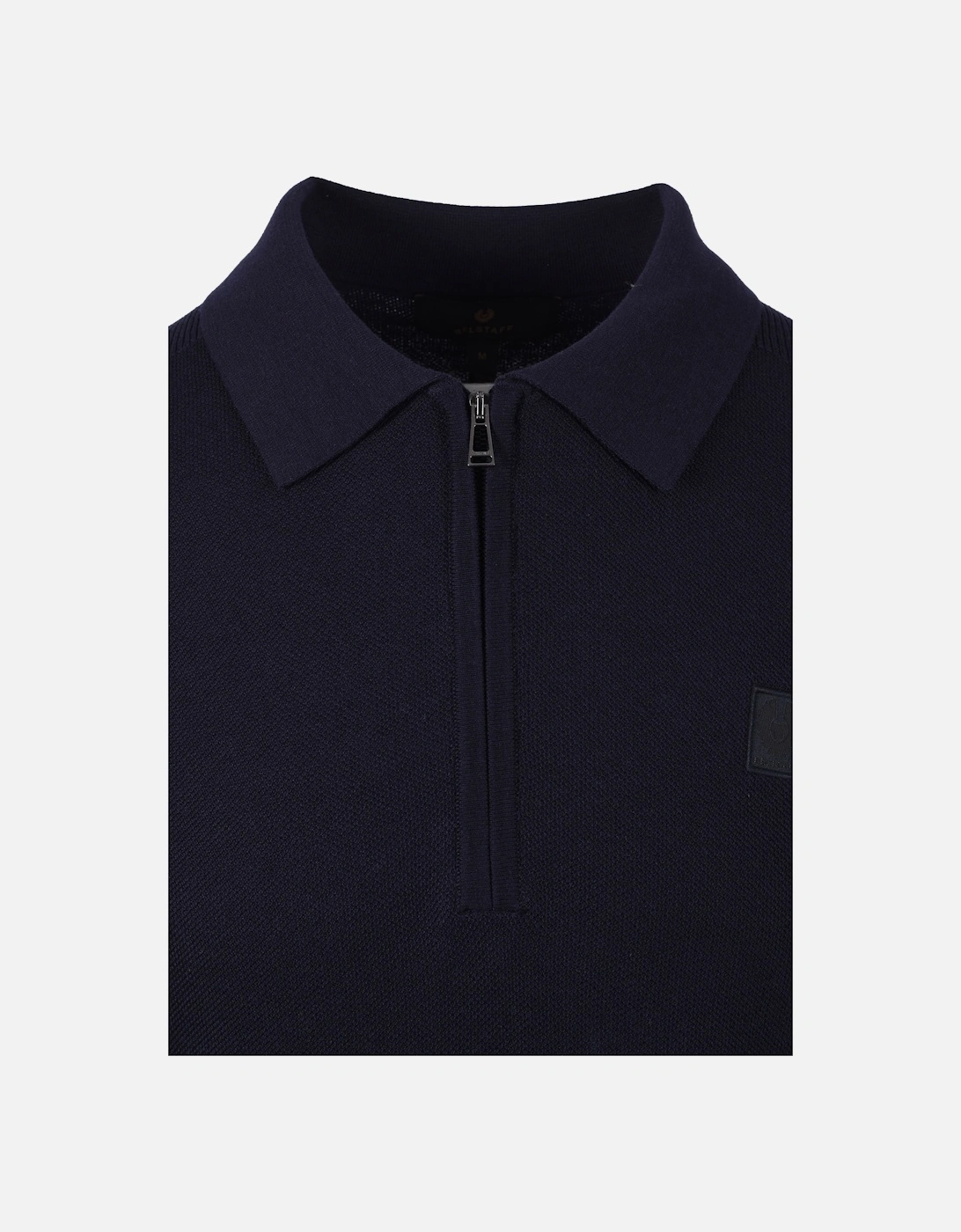 Men's Belstaff Drift Knitted Long Sleeve Polo Dark Ink - Black - Size: 44