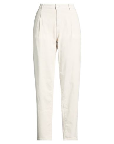 Woman Pants Light grey Size 26 Cotton, Elastane