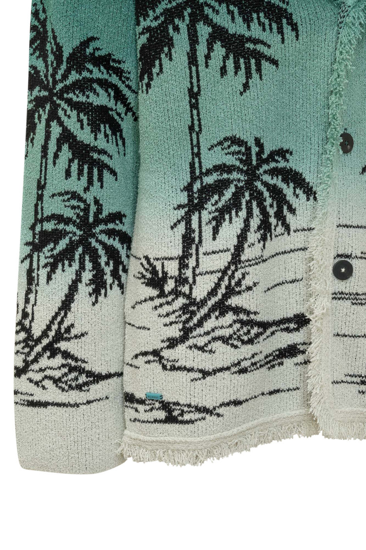 Green Jacquard Cardigans