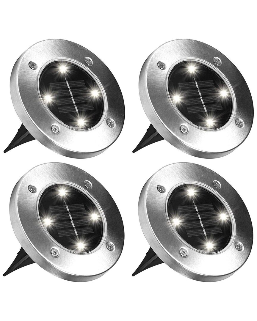 4 LED Round Outdoor Disk Lights - 4 Pack