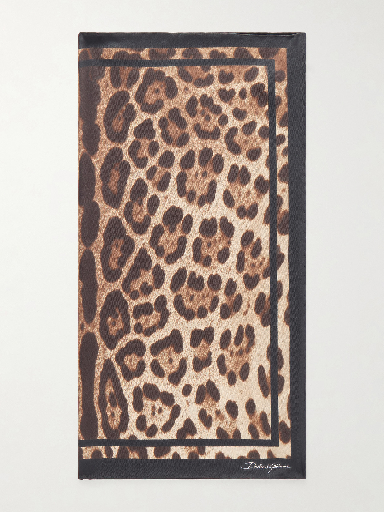 Leopard-print Silk-twill Scarf