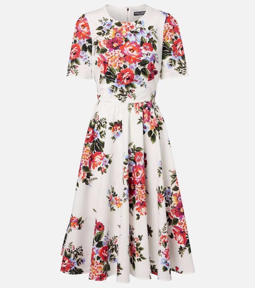Floral cotton midi dress