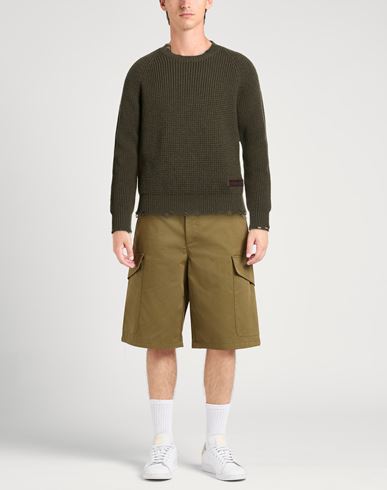 Man Sweater Military green Size S Wool