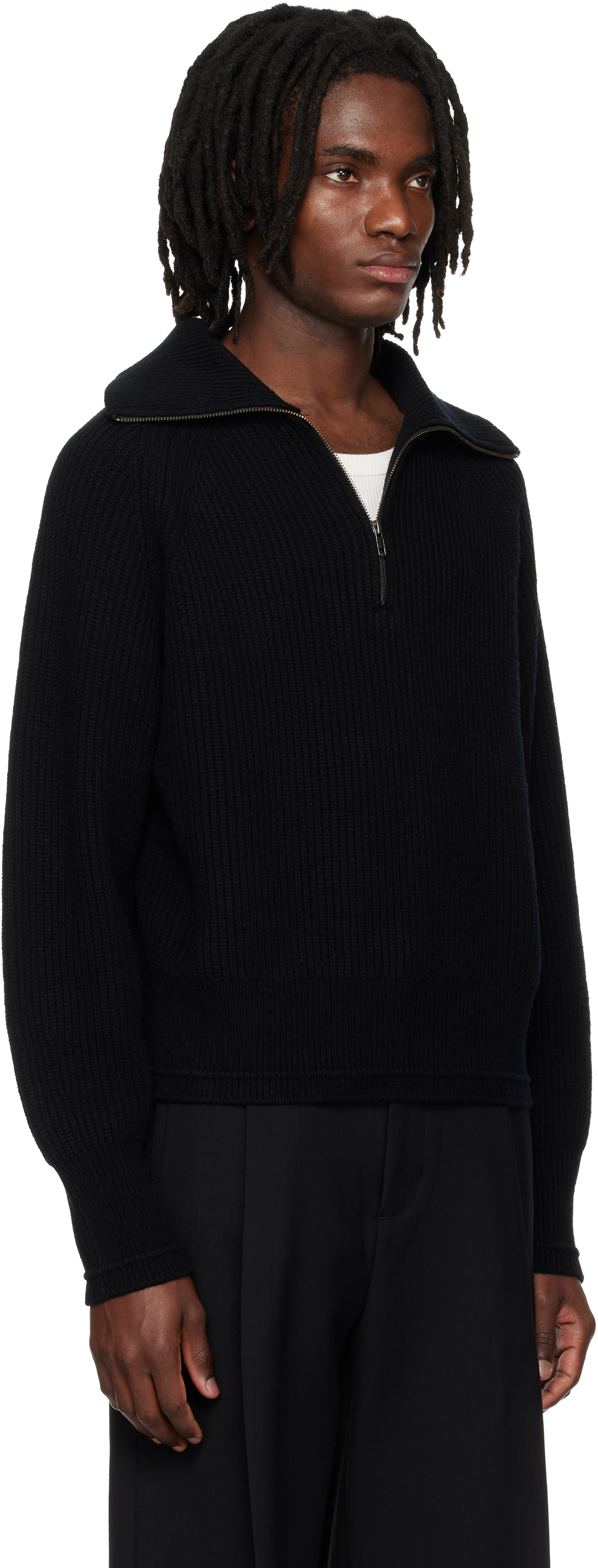 Black Blimp Quarter Zip Sweater