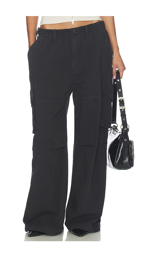 Alexander Wang Mid Rise Cargo Pant With Internal Logo in Jet Black. M also in