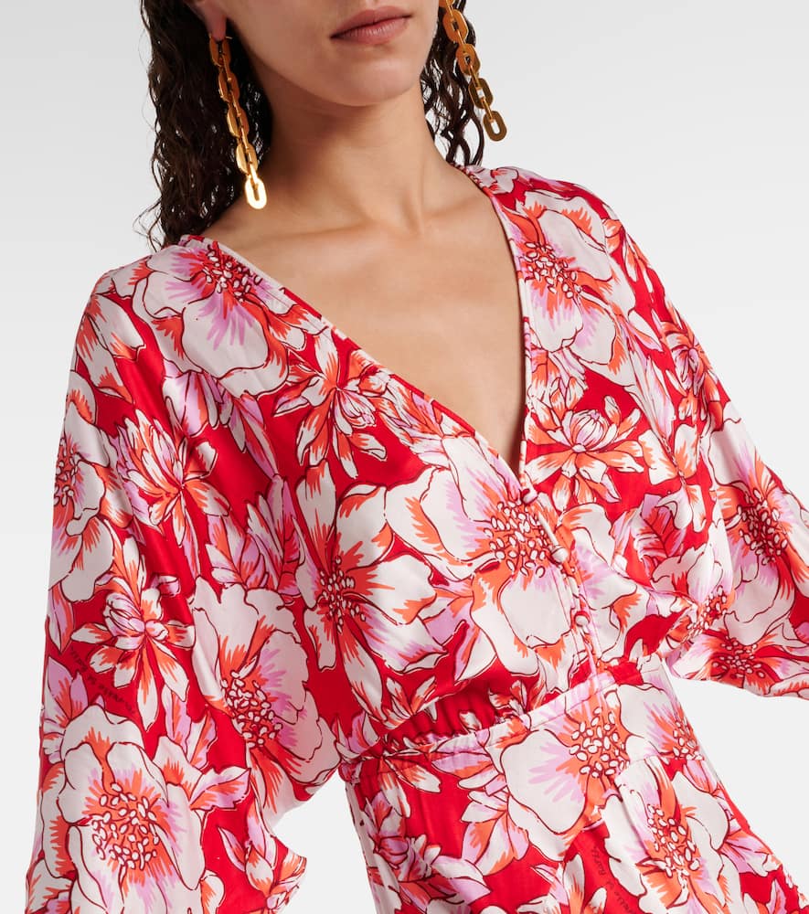 Ilona gathered floral midi dress