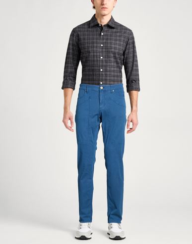 Man Pants Blue Size 30 Cotton, Lyocell, Elastane