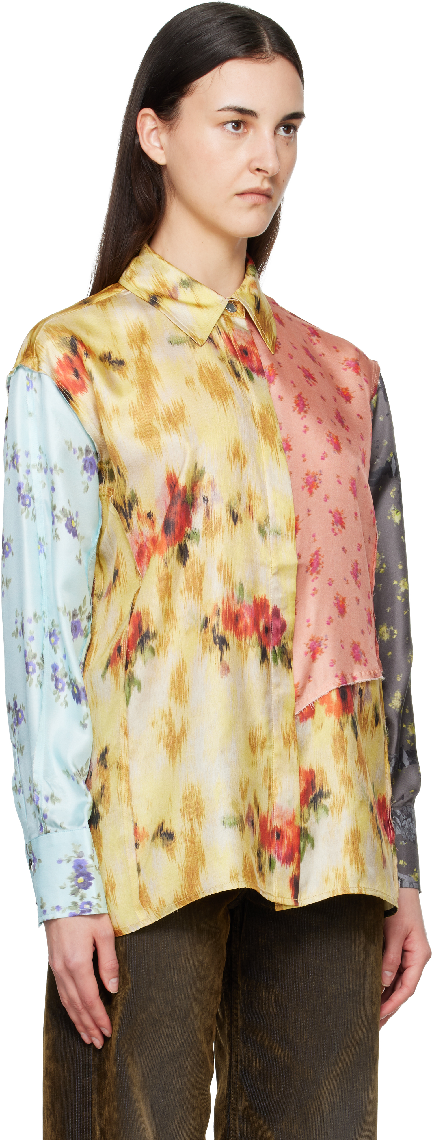 Multicolor Multi Printed Silk Shirt