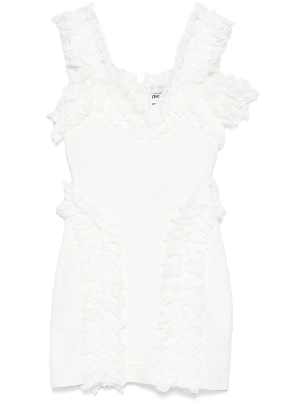 X Christopher Kane knit ruffle mini dress - White