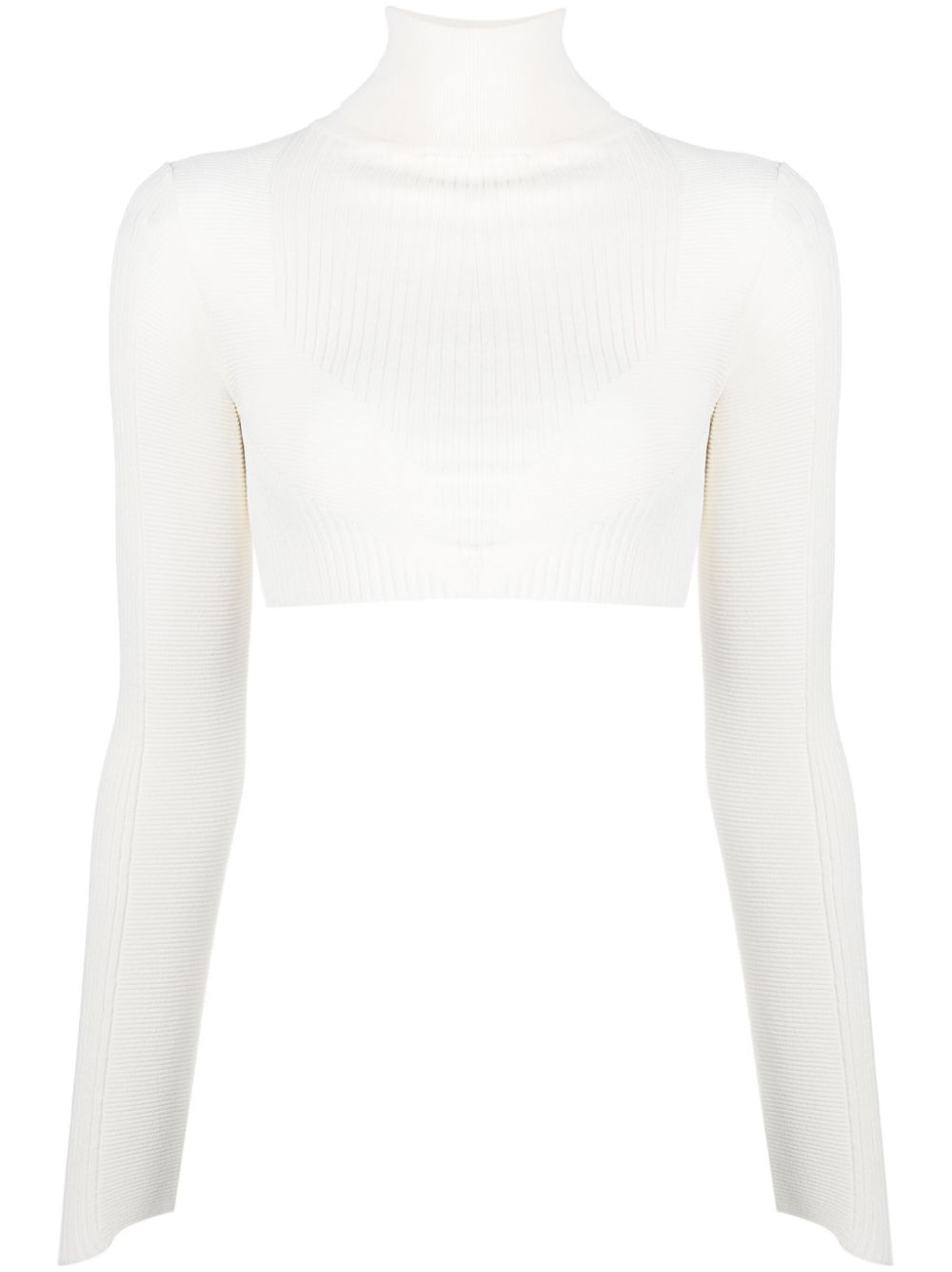 Cut out-back cropped top - White