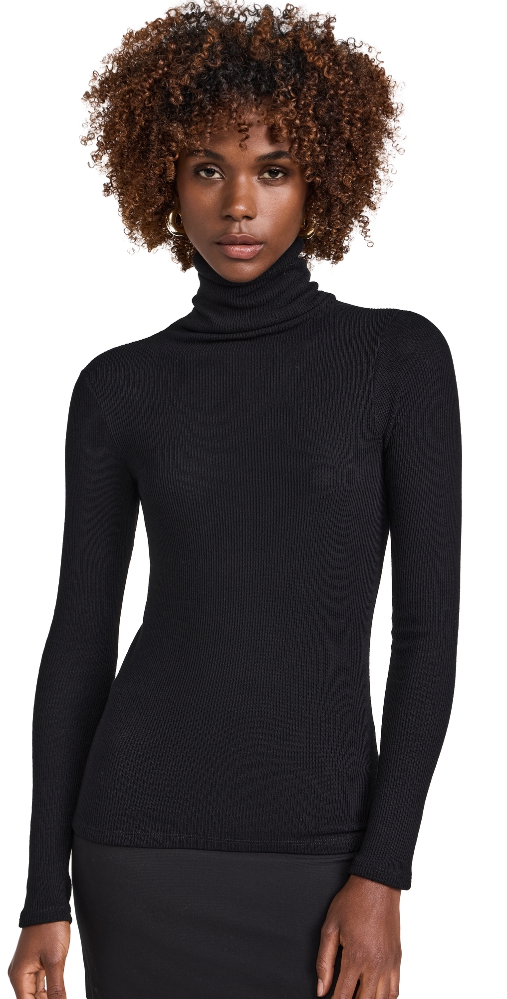 Sweater Knit Turtleneck Black