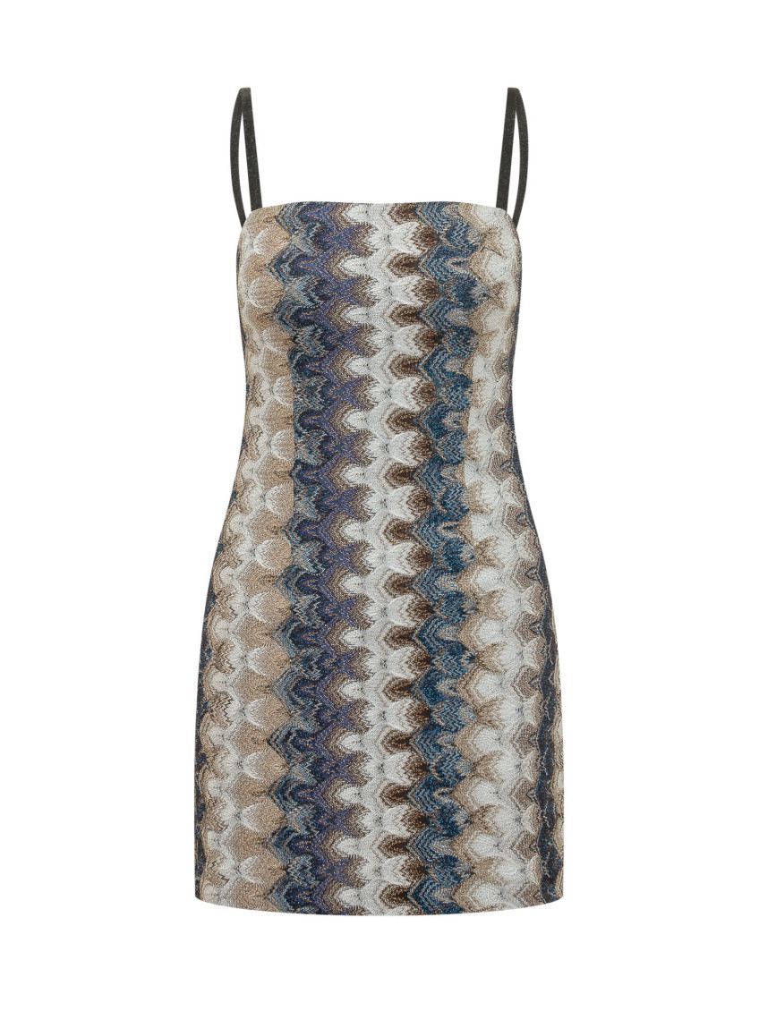 Multicolor Geometric Square Neck Mini Dress