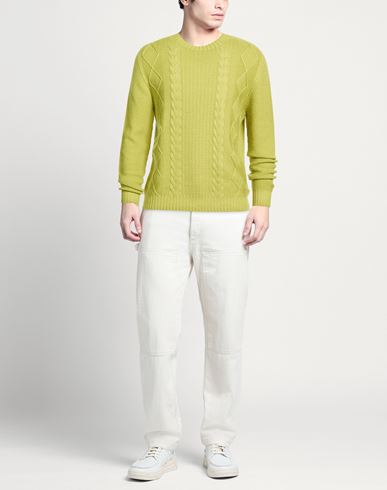 Man Sweater Lime green Size 42 Merino Wool