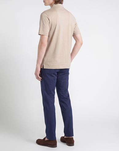 Man Polo shirt Beige Size L Cotton, Lyocell