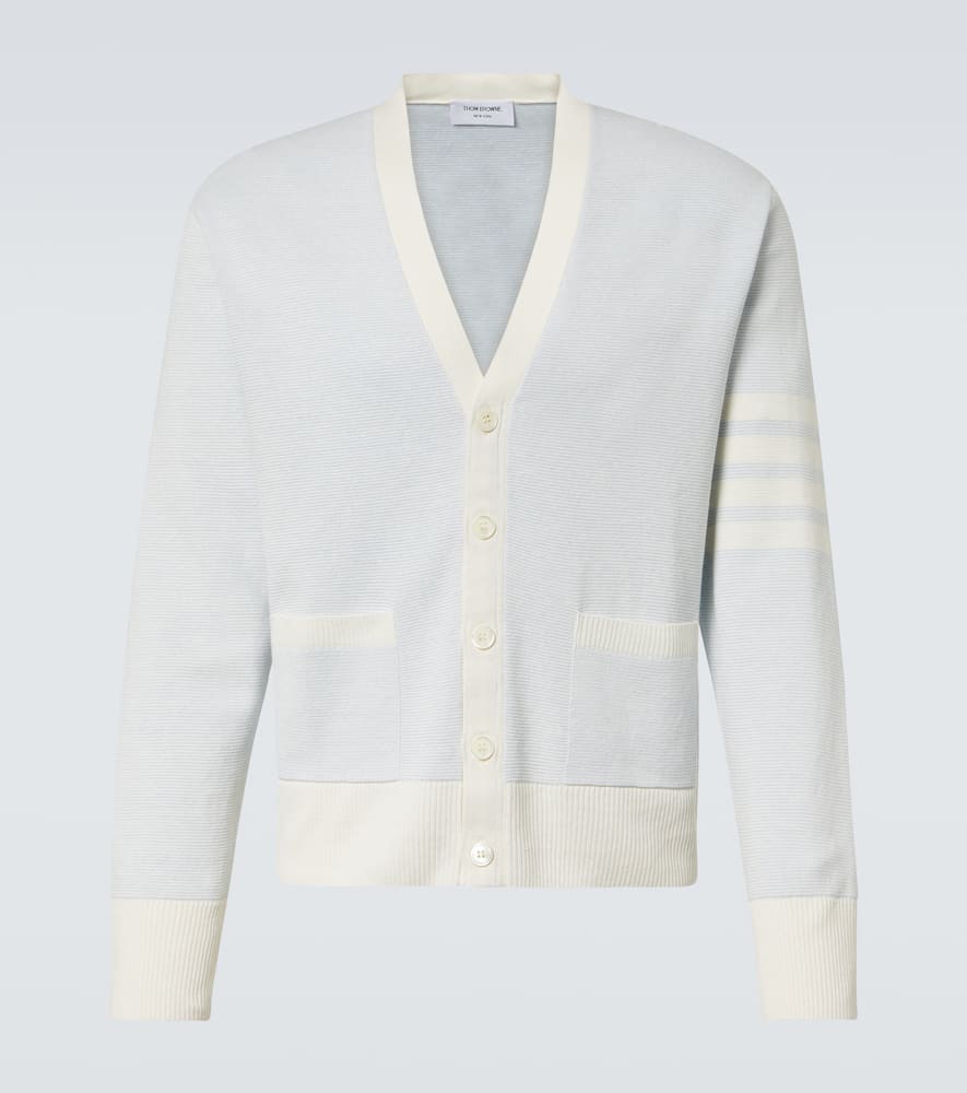 4-Bar linen and cotton cardigan