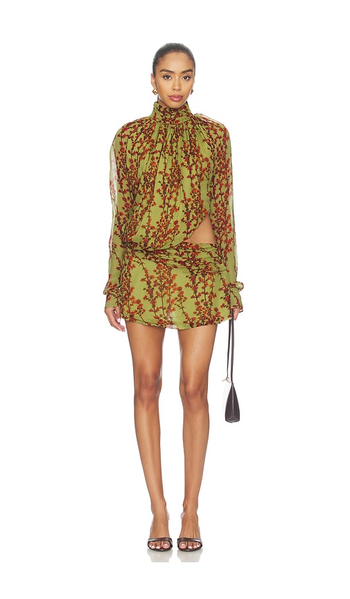 Muma World Kusa Sakura Zhou Mini Dress in Green. M. Also in
