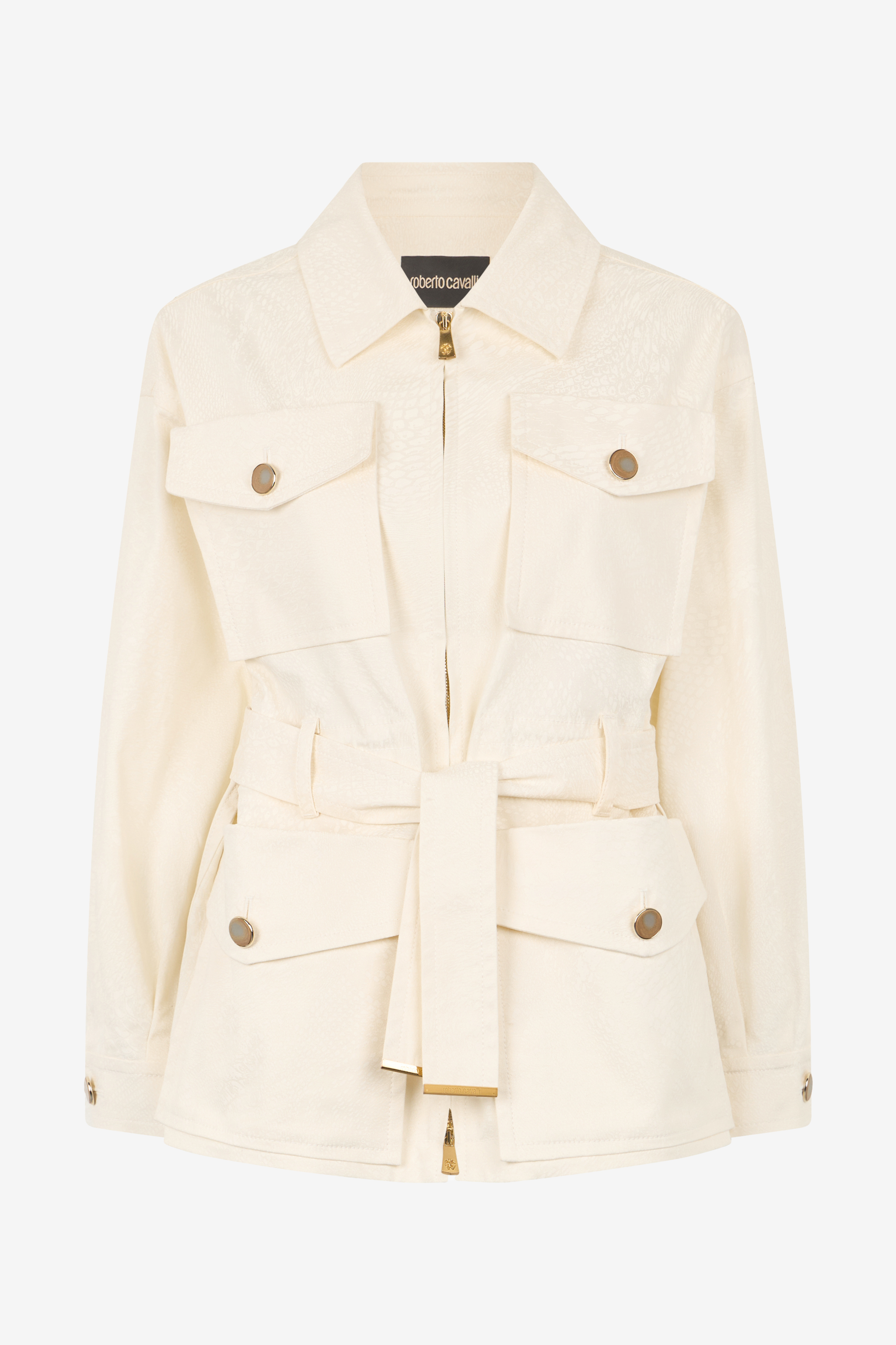 Jacket With Belt And Python Pattern