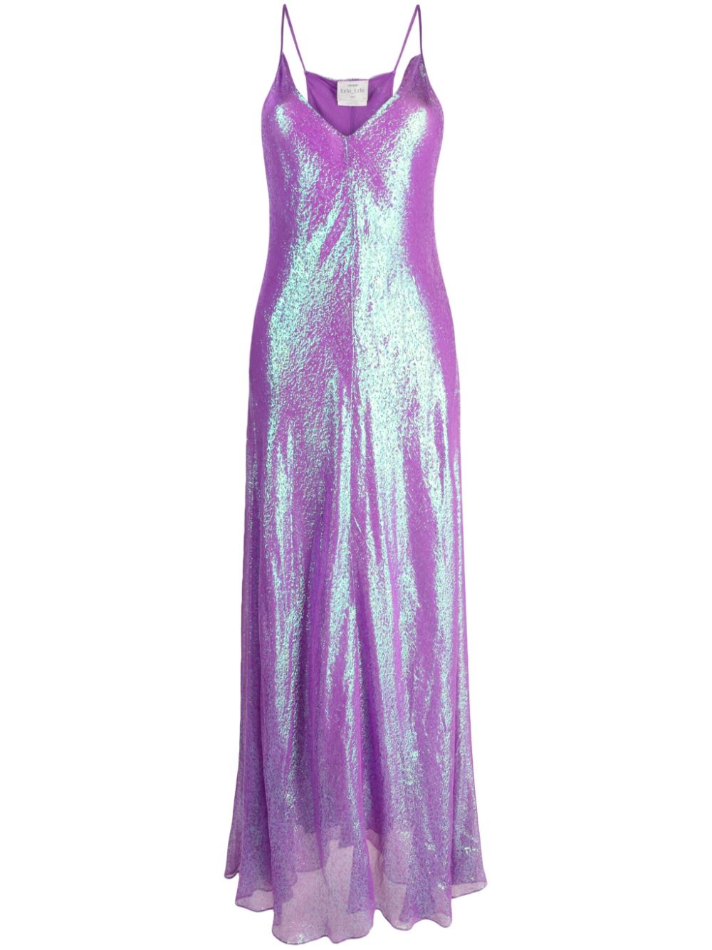 Iridescent-effect jacquard maxi dress - Purple