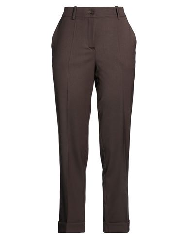 P. a.r. o.s. h. Woman Pants Dark brown Size M Virgin Wool, Elastane