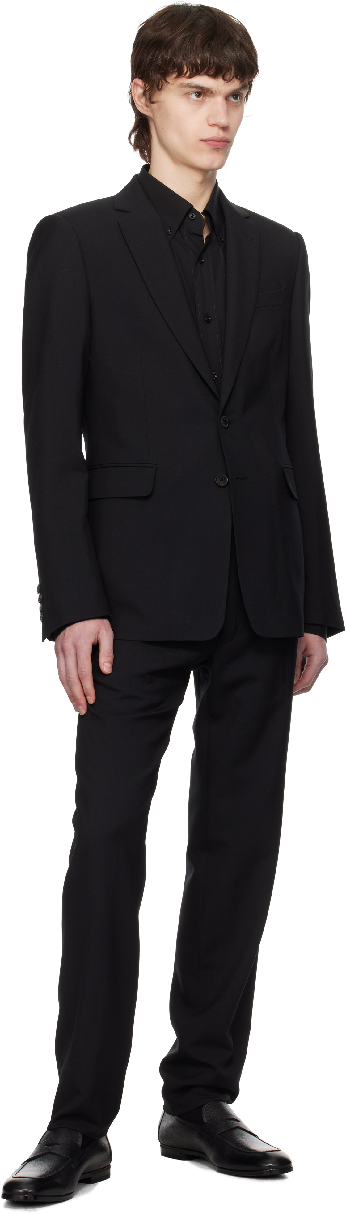 Dries Van Noten Black Single-Breasted Suit